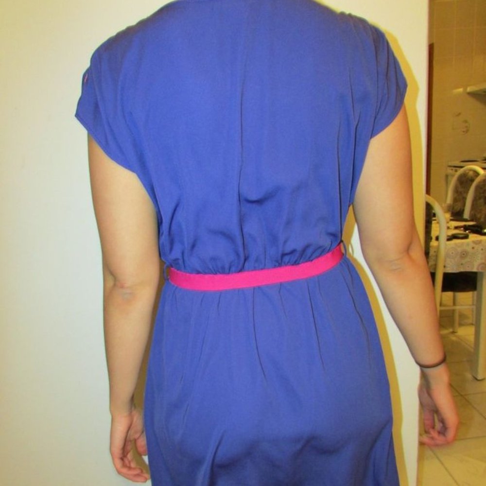 Purple Dress with Pink Belt, Size Medium. All dresses only worn once.